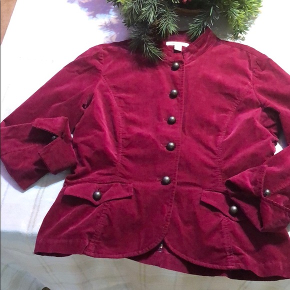 Coldwater Creek deep red corduroy jacket - Picture 1 of 2
